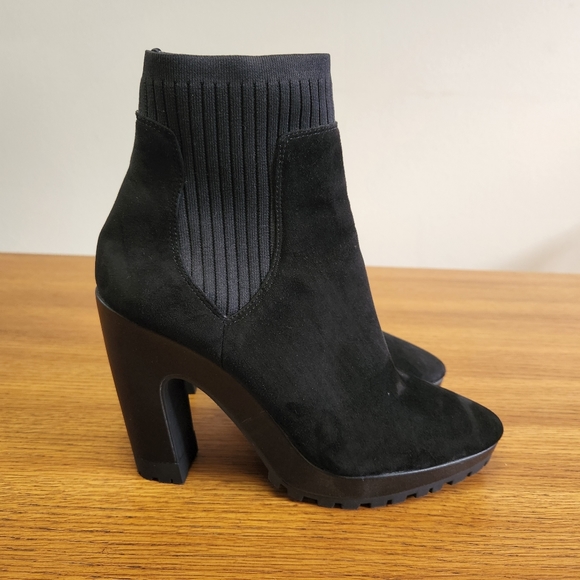 Rebecca Minkoff Dessey Platform Chelsea Boot Black Suede - Picture 3 of 12